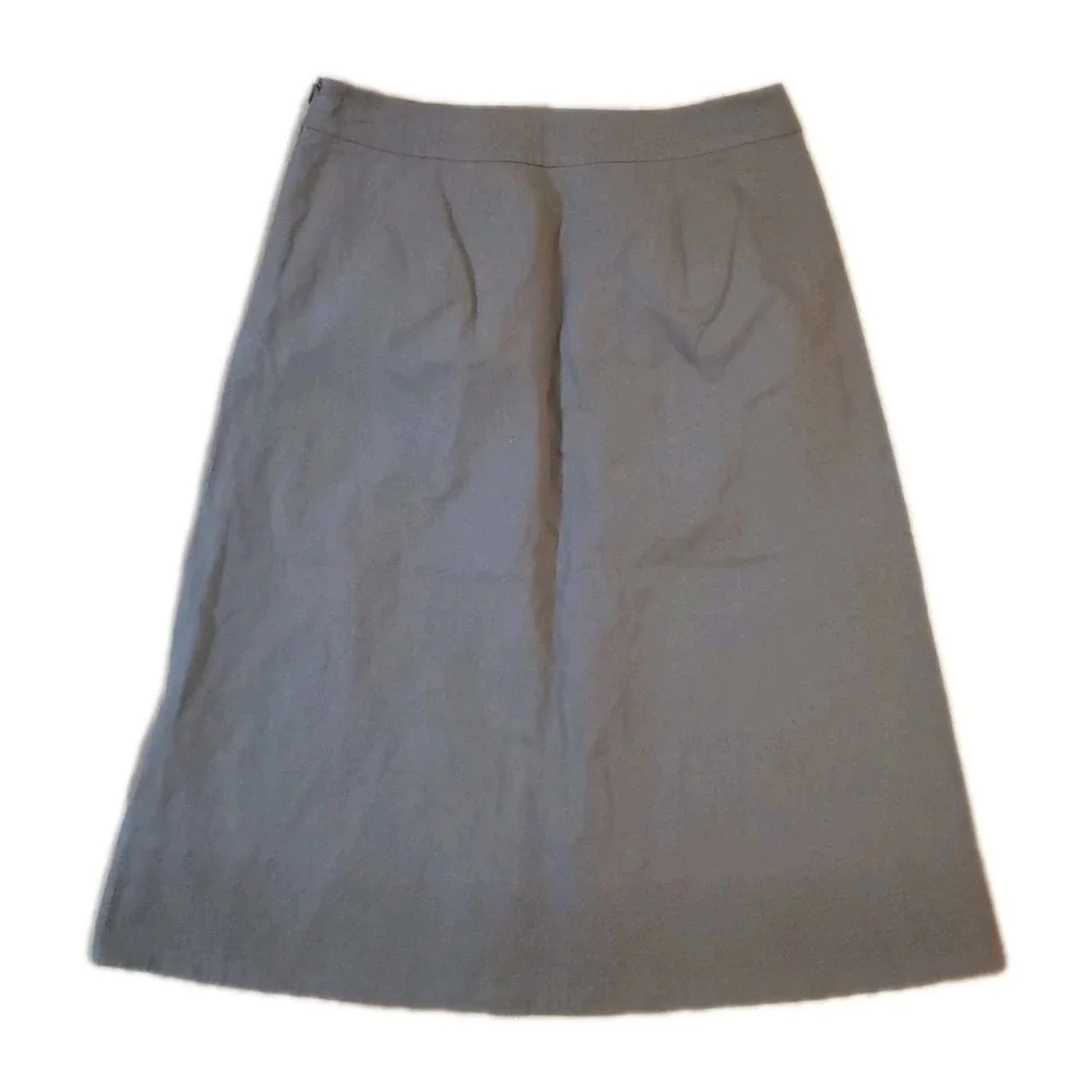 TALBOTS Petites Skirt Womens 2 Olive Green A Line Side Zip‎